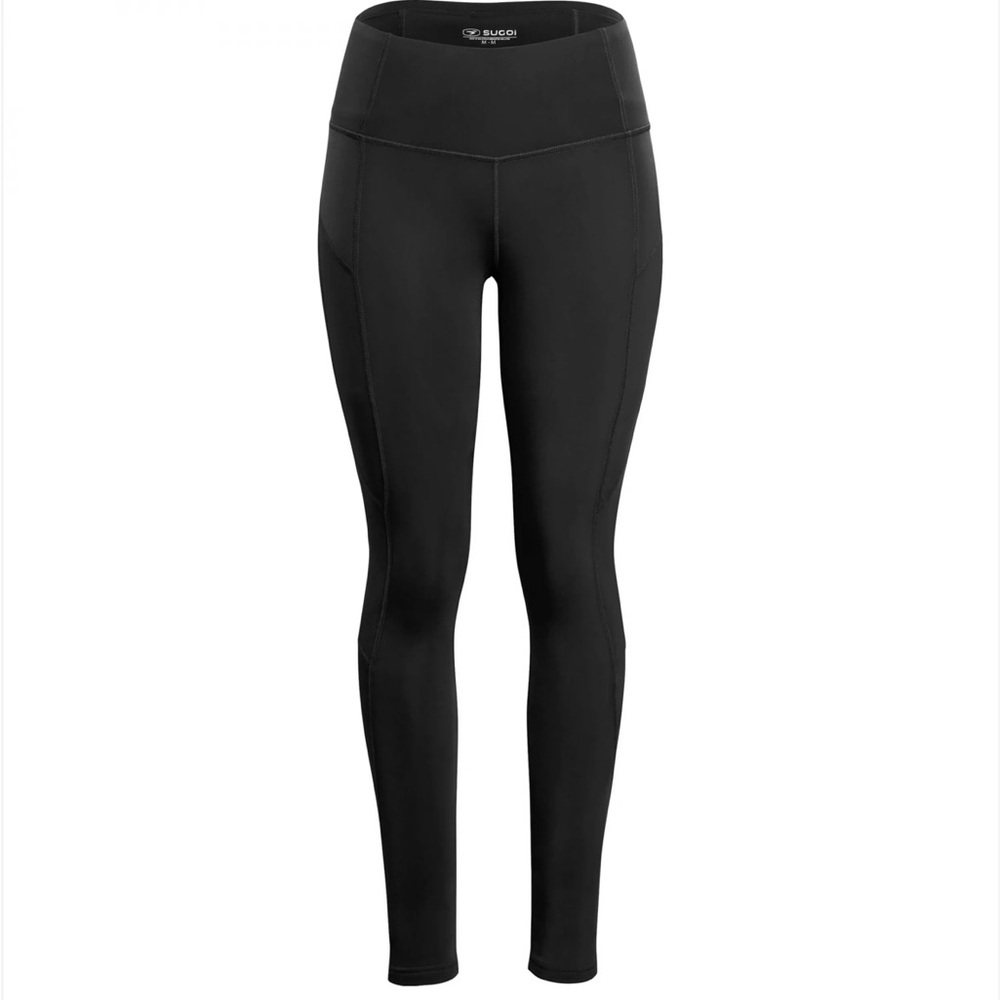 Black womens Sugoi mid zero thermal running tights